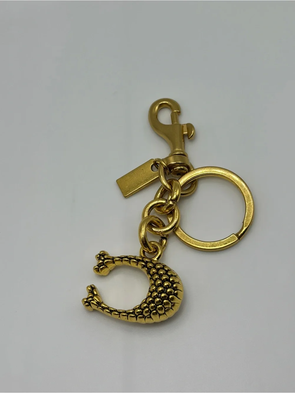 Gold Letter C Keyring Charm